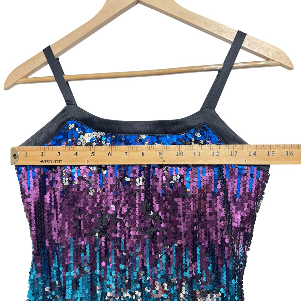 Laundry by Shelli Segal Sequin Mini Dress Sparkle Party Cocktail BluePurple Sz 2 - Picture 5 of 9
